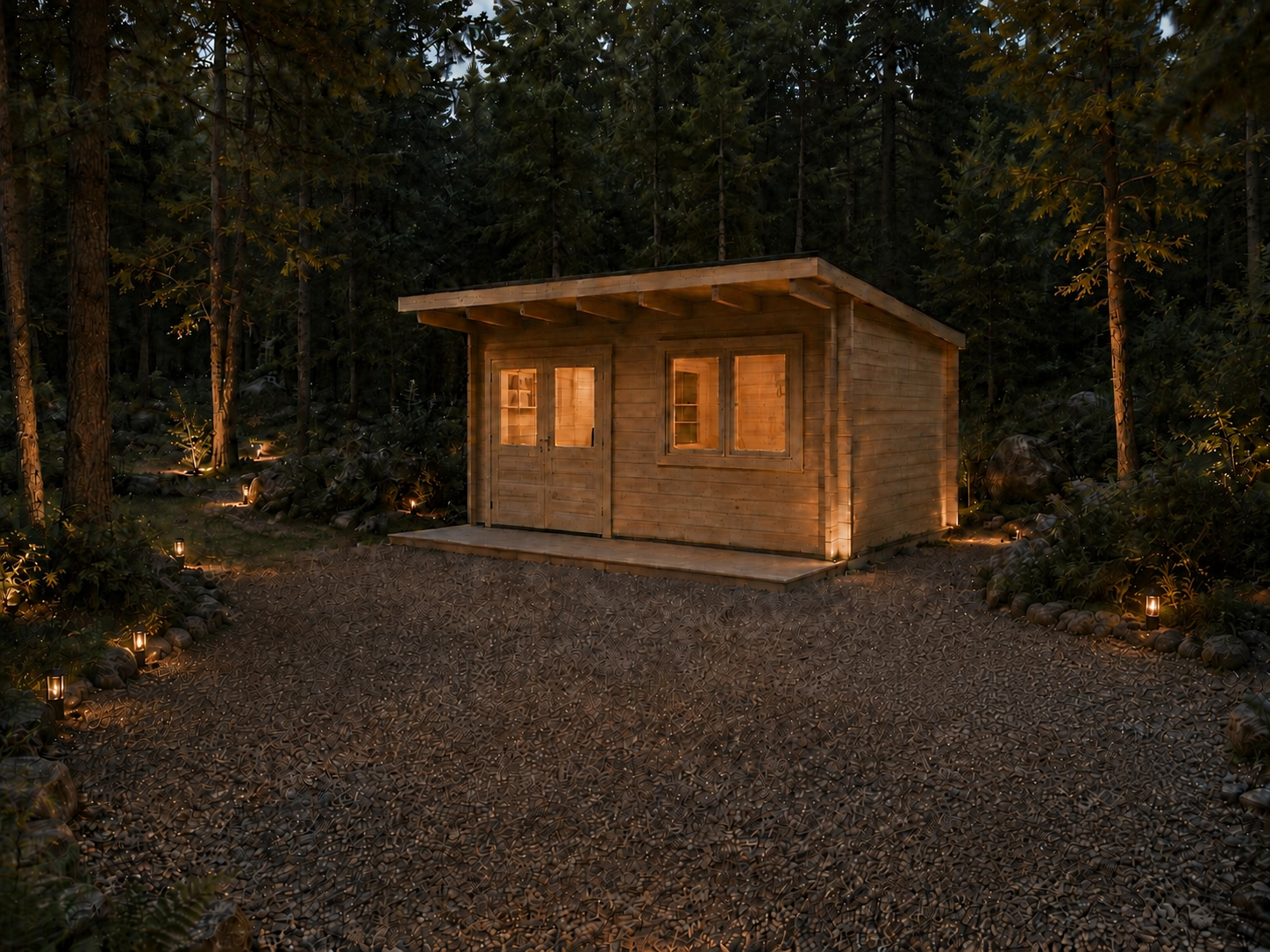 Earthroom immersa nel bosco
